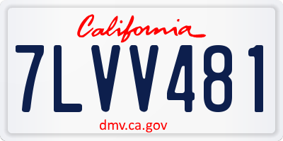 CA license plate 7LVV481
