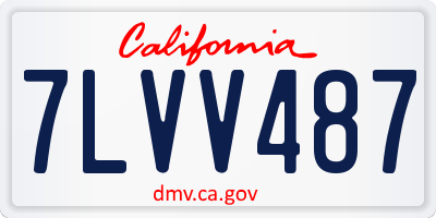 CA license plate 7LVV487