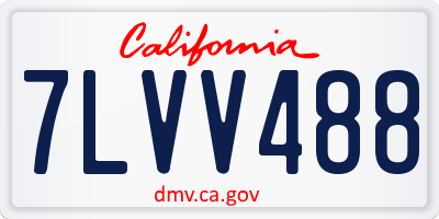CA license plate 7LVV488