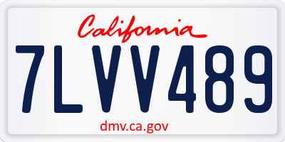 CA license plate 7LVV489