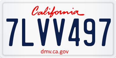 CA license plate 7LVV497