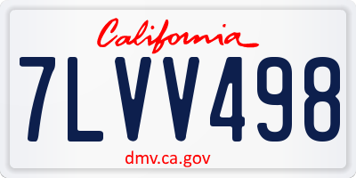 CA license plate 7LVV498