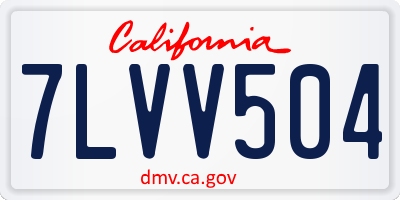 CA license plate 7LVV504