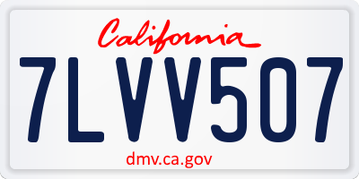 CA license plate 7LVV507