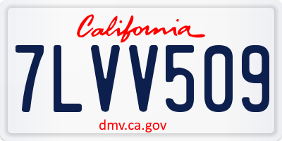 CA license plate 7LVV509