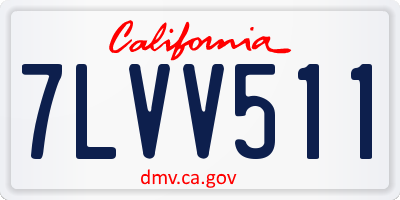 CA license plate 7LVV511