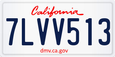 CA license plate 7LVV513