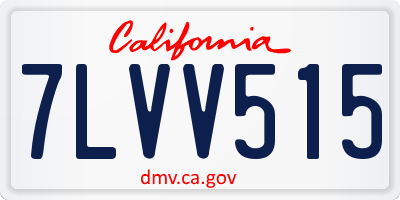 CA license plate 7LVV515
