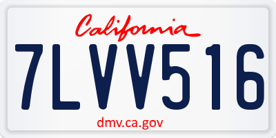 CA license plate 7LVV516