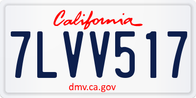 CA license plate 7LVV517