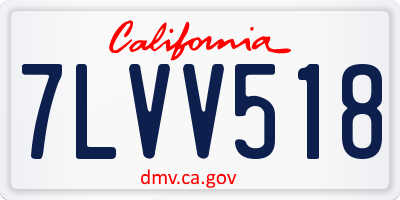 CA license plate 7LVV518