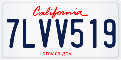 CA license plate 7LVV519