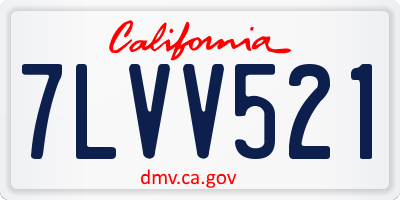 CA license plate 7LVV521