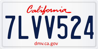 CA license plate 7LVV524