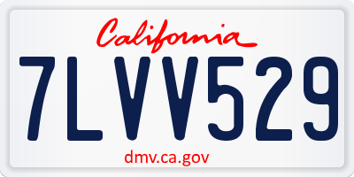 CA license plate 7LVV529