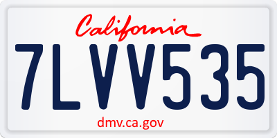 CA license plate 7LVV535