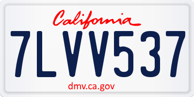 CA license plate 7LVV537