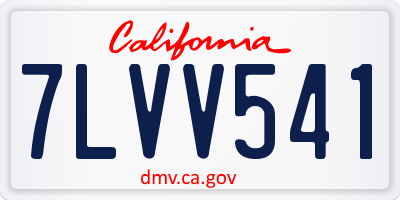 CA license plate 7LVV541