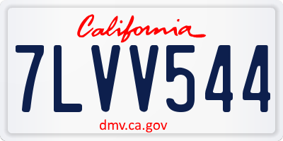 CA license plate 7LVV544