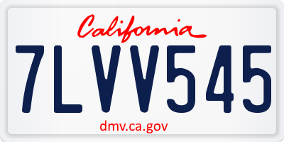 CA license plate 7LVV545