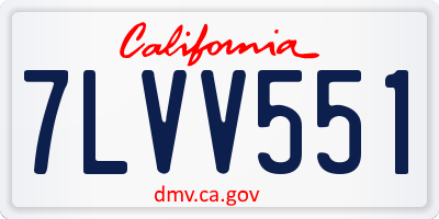 CA license plate 7LVV551