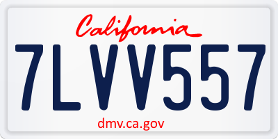 CA license plate 7LVV557