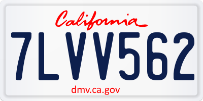 CA license plate 7LVV562