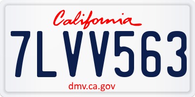 CA license plate 7LVV563