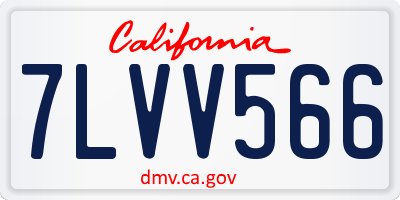 CA license plate 7LVV566