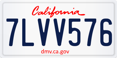 CA license plate 7LVV576