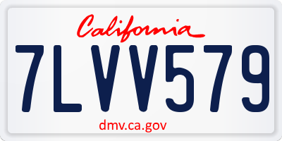 CA license plate 7LVV579
