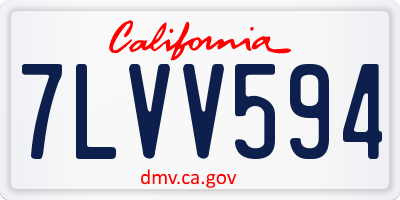 CA license plate 7LVV594