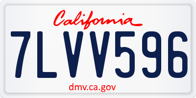 CA license plate 7LVV596