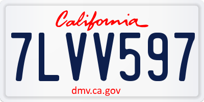 CA license plate 7LVV597