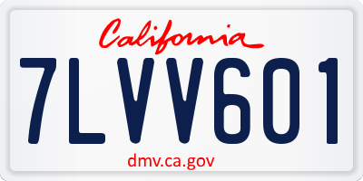 CA license plate 7LVV601
