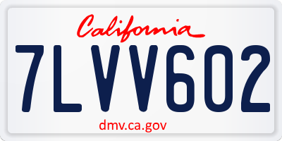 CA license plate 7LVV602