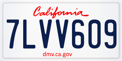 CA license plate 7LVV609