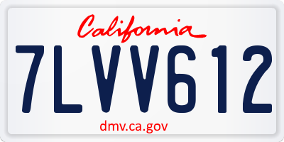 CA license plate 7LVV612