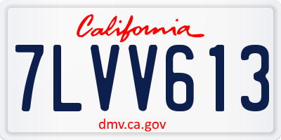 CA license plate 7LVV613