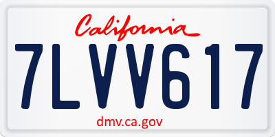 CA license plate 7LVV617