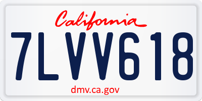 CA license plate 7LVV618