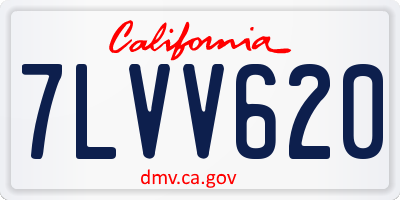 CA license plate 7LVV620