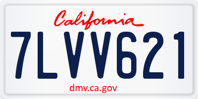 CA license plate 7LVV621