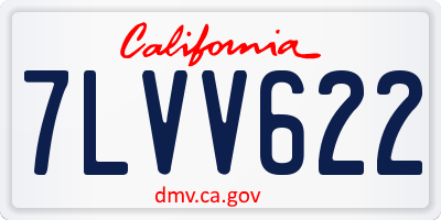 CA license plate 7LVV622