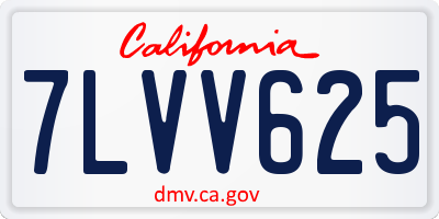 CA license plate 7LVV625