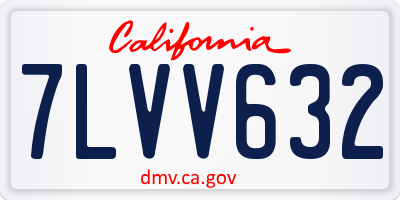 CA license plate 7LVV632
