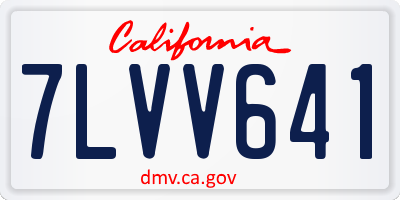 CA license plate 7LVV641
