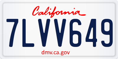 CA license plate 7LVV649