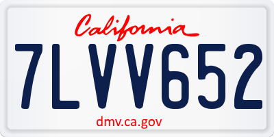 CA license plate 7LVV652