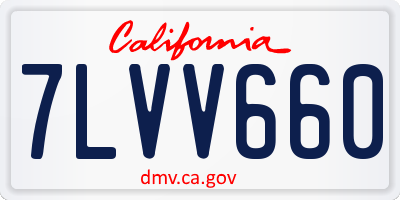 CA license plate 7LVV660